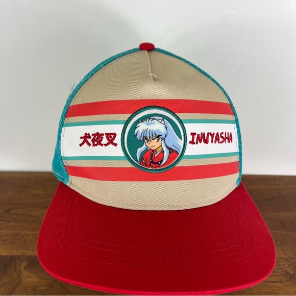 InuYasha CultureFly Mesh Snapback Trucker Hat Cap Unisex Teal/Red - Picture 14 of 14